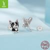French Dou Stud Earrings S925 Sterling Silver Cross-Border Fashion Exquisite Cute Puppy Ear Jewelry Direct Sales