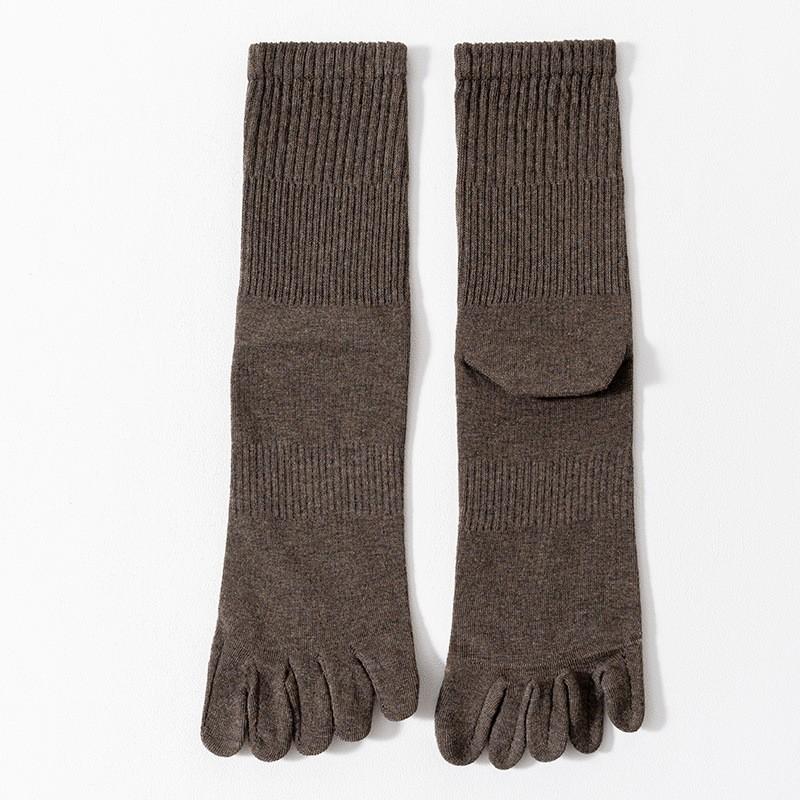 Five-Finger Socks Men'S Pure Cotton Medium Tube Socks Spring And Autumn Breathable Sweat-Absorbing Deodorant Antibacterial Split-Toe Socks Stockings