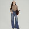 SELINE Shilin 2026 Retro Blue High-End Micro-Flare Jeans