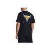 Under Armour Johnson Series Logo Print Heavyweight Training Short Sleeve Drop Shoulder T-Shirt Men Tops Black 1380855-001