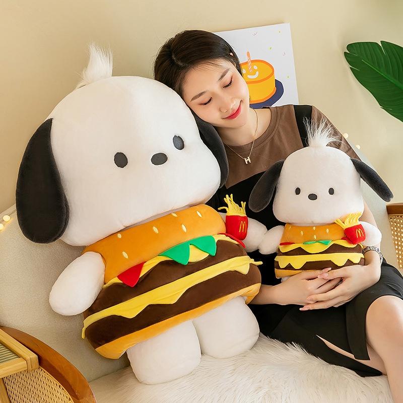 New Soft Plush Hamburger Pacha Dog Doll Wholesale For Bed Decoration And Claw Machine