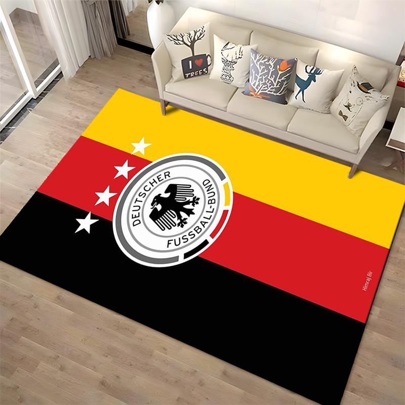 German Football Crest Design Rug Non-slip Rug Suitable for Living Room and Bedroom Sofas