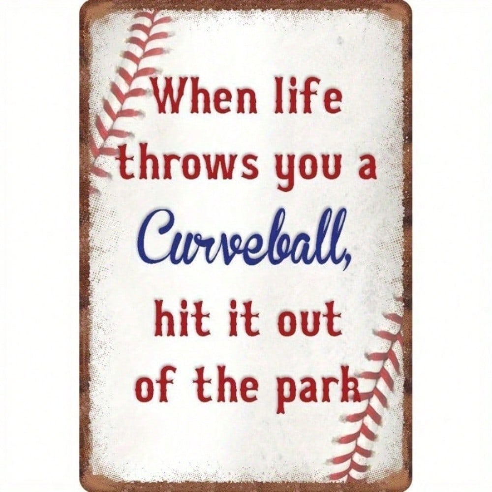 Baseball Funny Metal Sign Inspirational Wall Art Home Decor