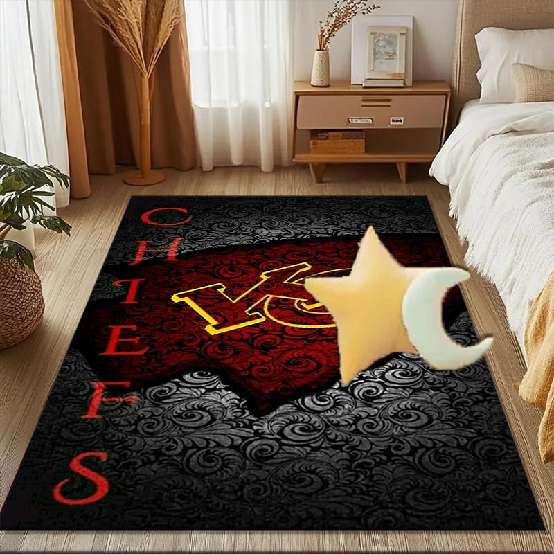 Kansas Chiefs Logo Rug Game Carpet, Floor Mat for Bedroom Living Room Entryway Rug, Home Decor Idea Gift for Christmas birthday