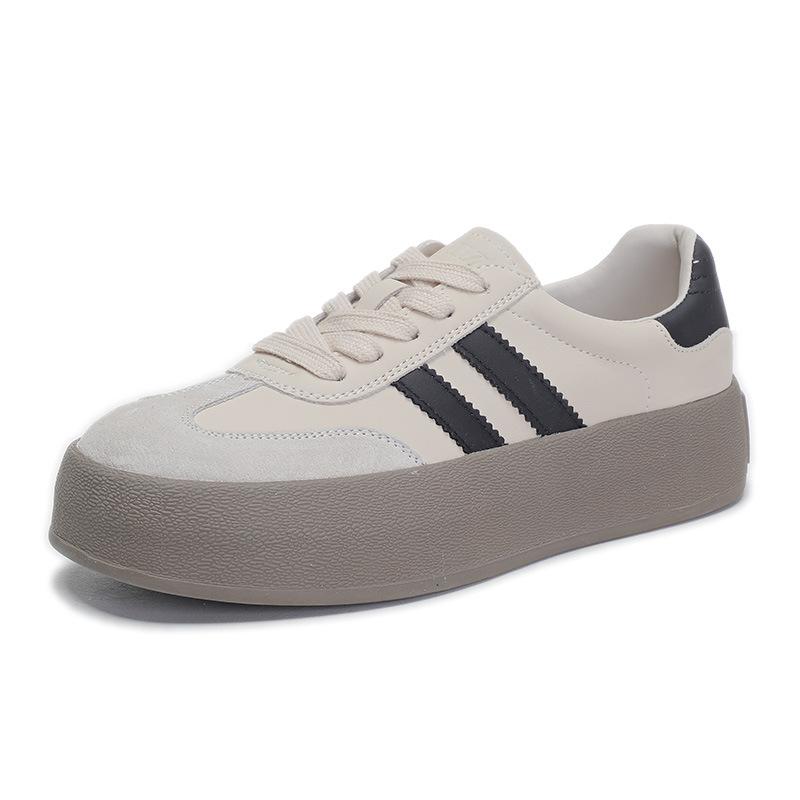 Genuine leather German training shoes 2025 spring new women's platform sports white shoes women's retro Forrest Gump shoes casual women's shoes