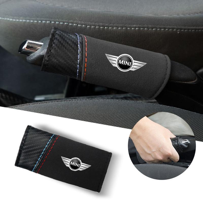 Leather Car Gear Handbrake Cover Protector Interior Accessories For BMW Mini Cooper R50 R53 R55 R56 R60 R61 F54 F55 F56 F60