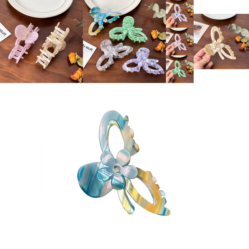 Stylish Oversized Acetate Hair Claw Clip Featuring Charming Floral Embellishments For Women
