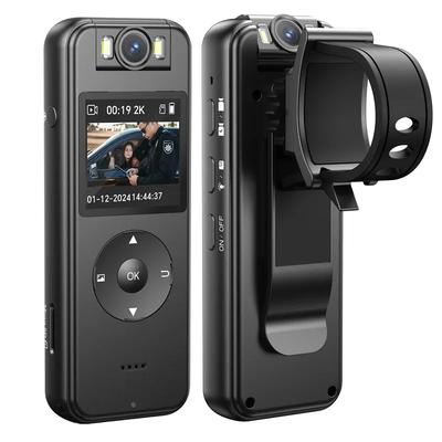 2K Body Worn Camera 64G WiFi Mini Camera 4 Hrs Video Shooting Small Camcorder with 180°Rotatable Lens Battery Camera