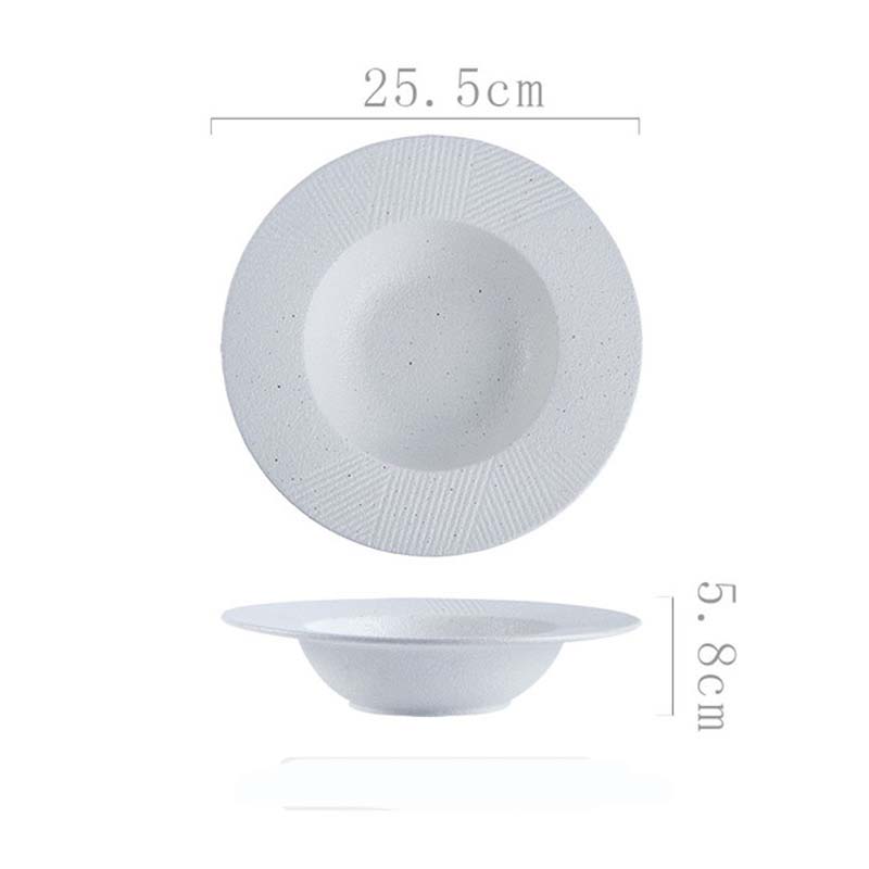 Creative Straw Hat Plate Ceramic Round Deep Plate Soup Plate Japanese Hotel Dinner Plate Dinner Plate Home Pasta Kawaii Bowl