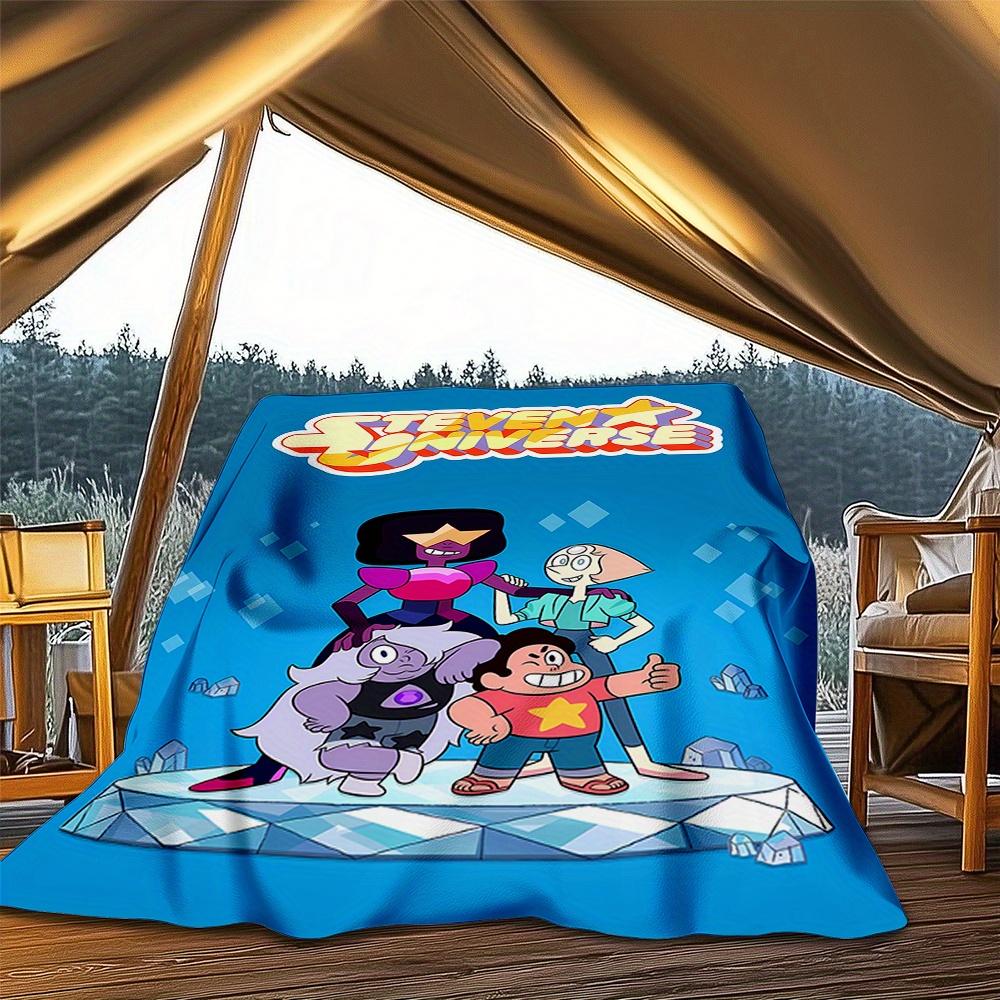 1pc Steven Universe, Cartoon Network, Gems Digital Printed Flannel Blanket, Super Soft Plush Fleece Bed Cover, Multipurpose Four Season Blan