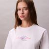 Calvin Klein Casual Commuting Letter Short Sleeve T-Shirt Women Tops Moonlight-White 47C840G-1