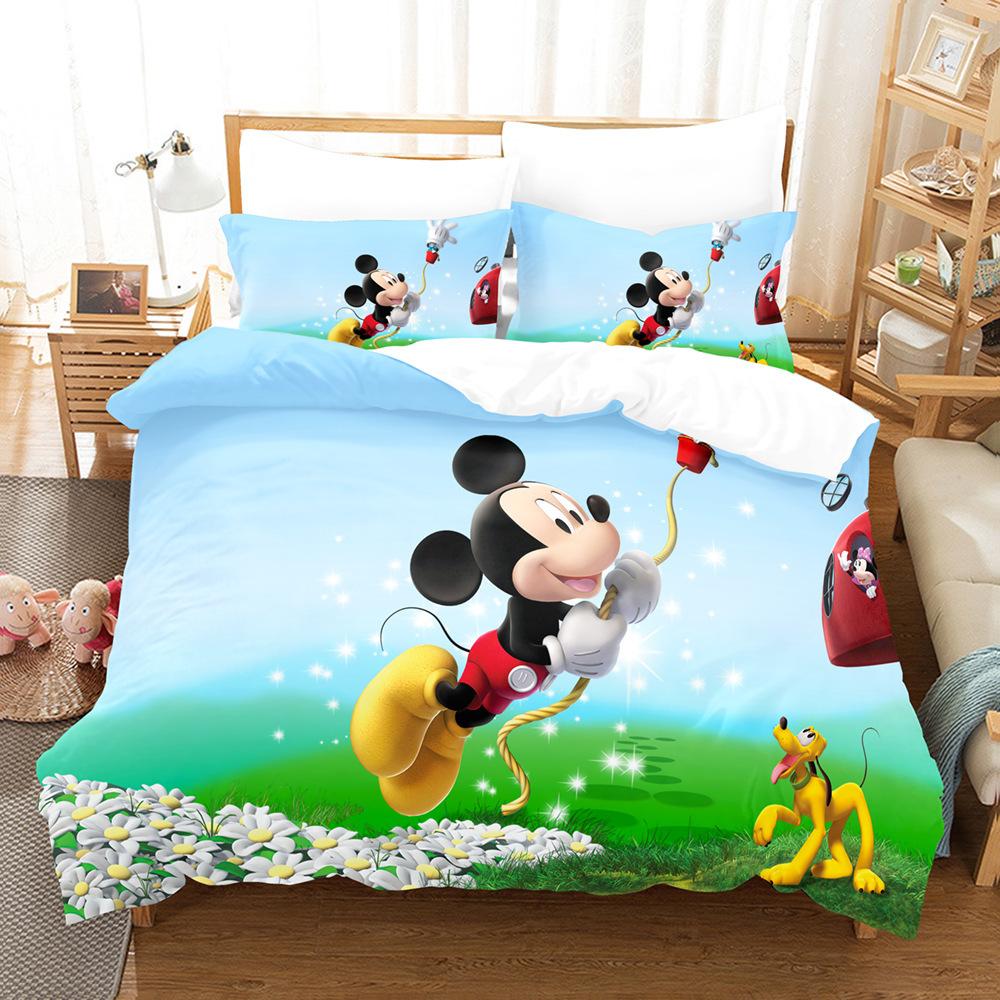 3D Cartoon Animation Bedding Three-Piece Digital Printing Microfiber Polyester Cotton Quilt Cover