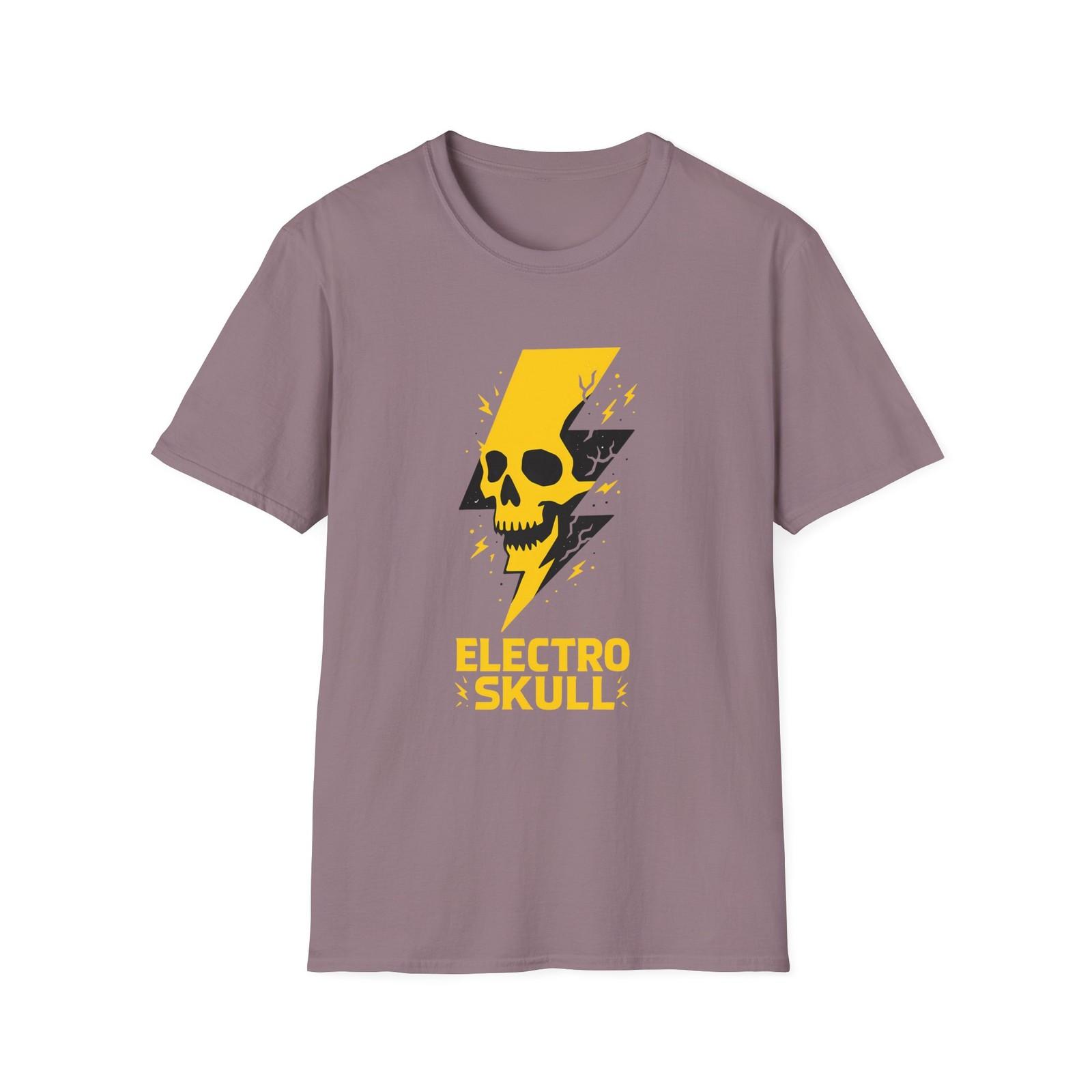 Unisex Softstyle T-Shirt Lightning Skull Electric Shock Design S разноцветный