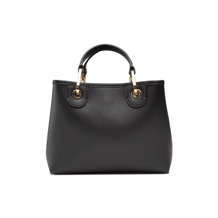 Emporio Armani Logo Print Magnetic Closure Polyester Shoulder Bag Women Bags Black Y3D176-YFO5B-85218