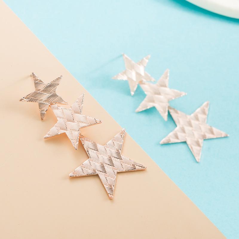 Damen Hängeohrring Quaste Stern Lang Asymmetrisch Fünfeck Vielseitige Ohrringe