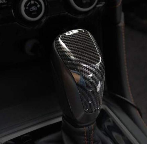 FUKUARE Schwarze Kohlefaser-Schalthebelabdeckung für Forester SK Impreza XV GT und Custom Interieur-Zierleisten Serie, Serie,