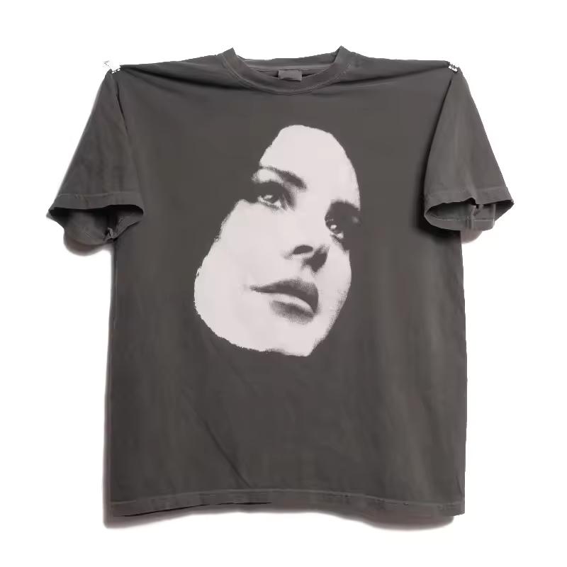 Lana Del Rey Loose T-shirt American Singer Romantic Charm Melancholy American Style Hollywood Thick Loose T-shirt