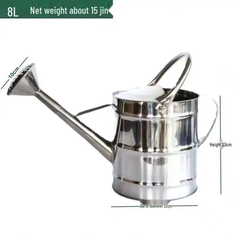 Stainless Steel Large Capacity Watering Can with Movable Handle and Sprayer