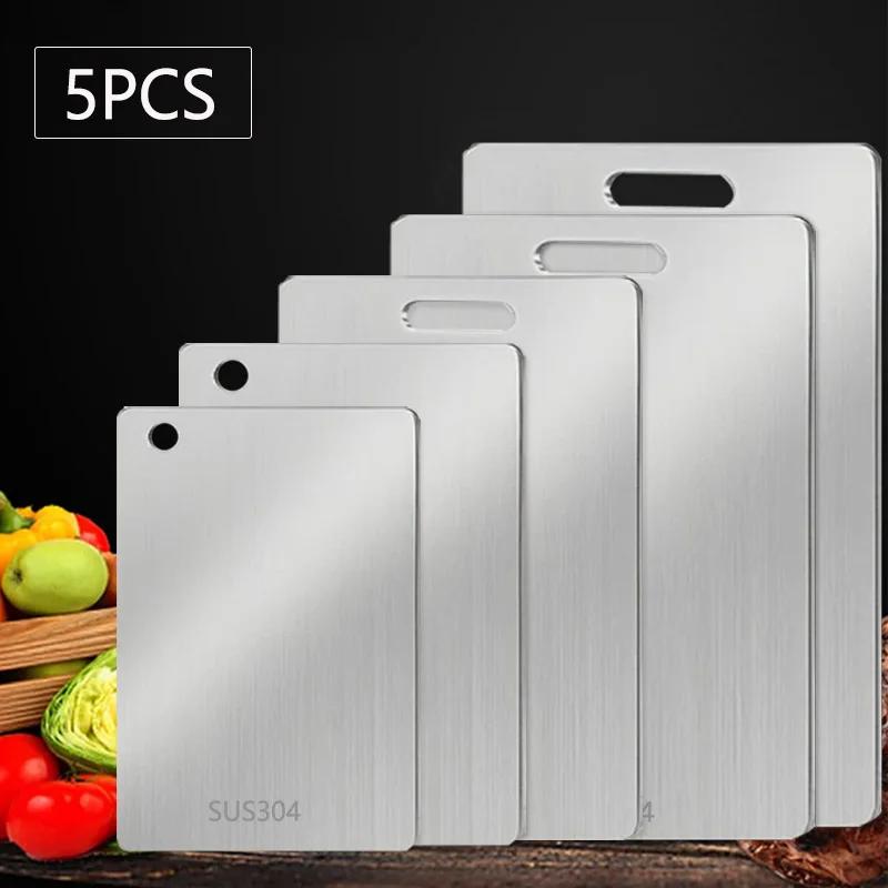 WXCOO Kitchen Cutting Board Food Grade Chopping Cutting Boards Thickened Stainless Steel Boards for Cut Vegetables Fruit Meat