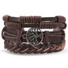 Batman Vintage Rope and Beads Multi-Layer Leather Bracelet Set for Men