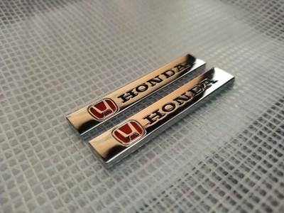 Honda Logo Emblem Plate Sticker Badge Silver Set 2 W/Tape JAPAN FS