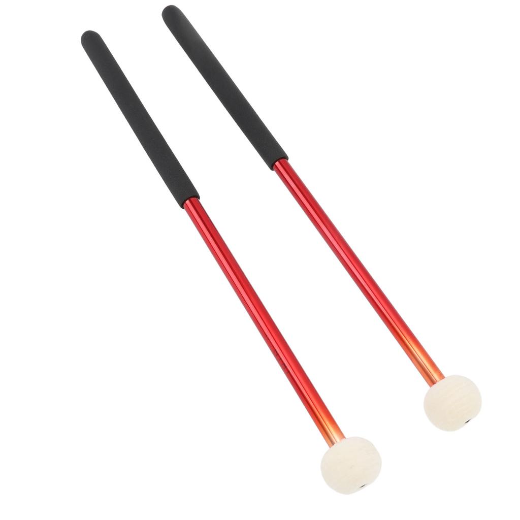 2 Pcs Timpani Mallet Soft Wool Felt Head Anti Slip Rubber Handle Alloy Percussion Stick