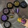 3D dračí šupiny na nehty Zdobení Třpytivé Holografické Zrcadlové Diamantové Kosočtvercové Gradientní Kamínky Jiskřivé Nail Art Drahokamy Flitry