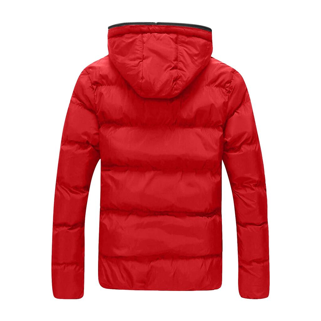 Men's Hooded Cotton Padded Jacket Men's Extra Thick Warm Short Cotton Padded Jacket