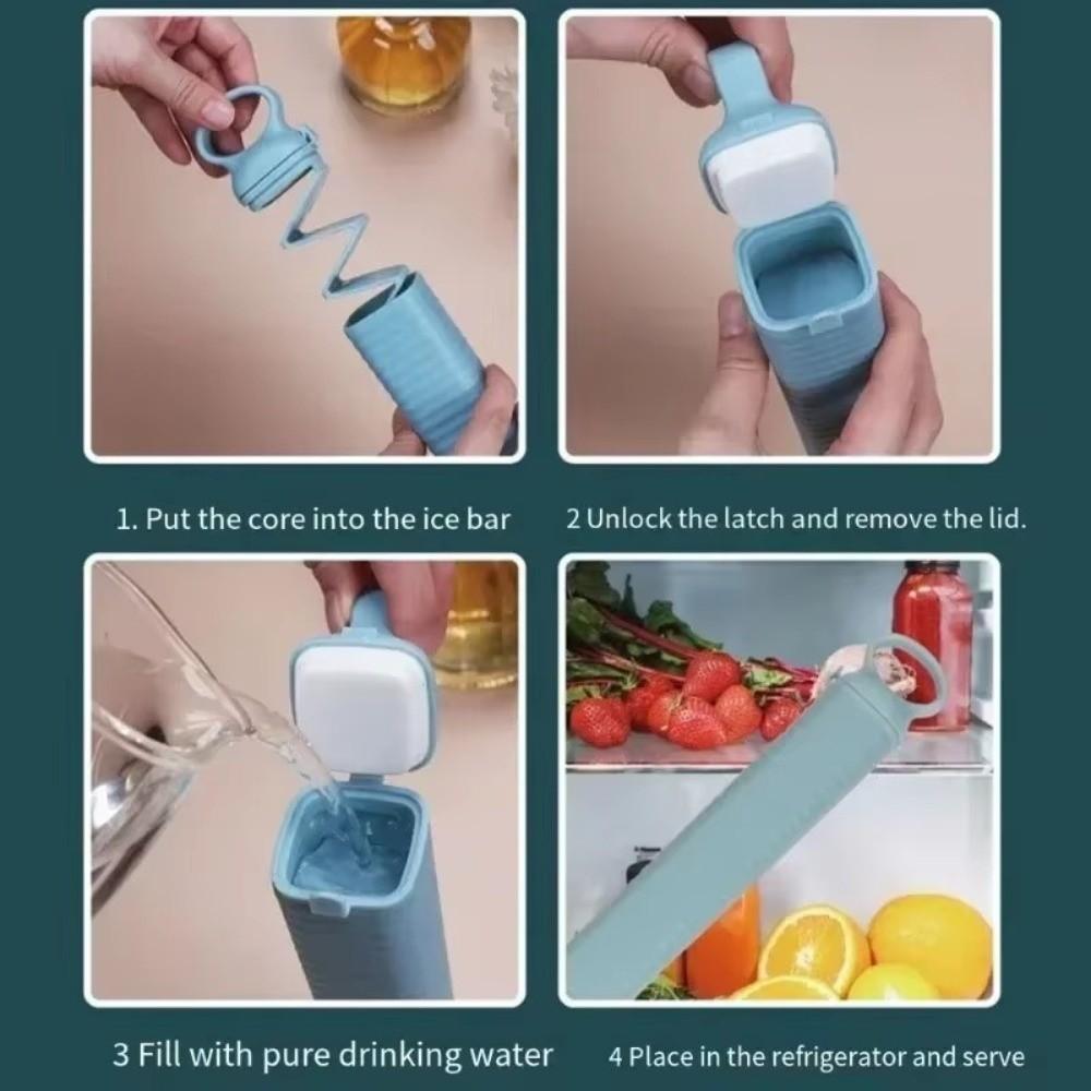 Pull-out Ice Making Molds Long Strip Silicone Mold Portable Ice Cube Maker  Household