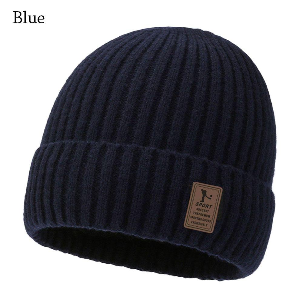 

М яка в язана шапка вітрозахисна шапка-вушанка шапка зимова шапка чоловіча синій