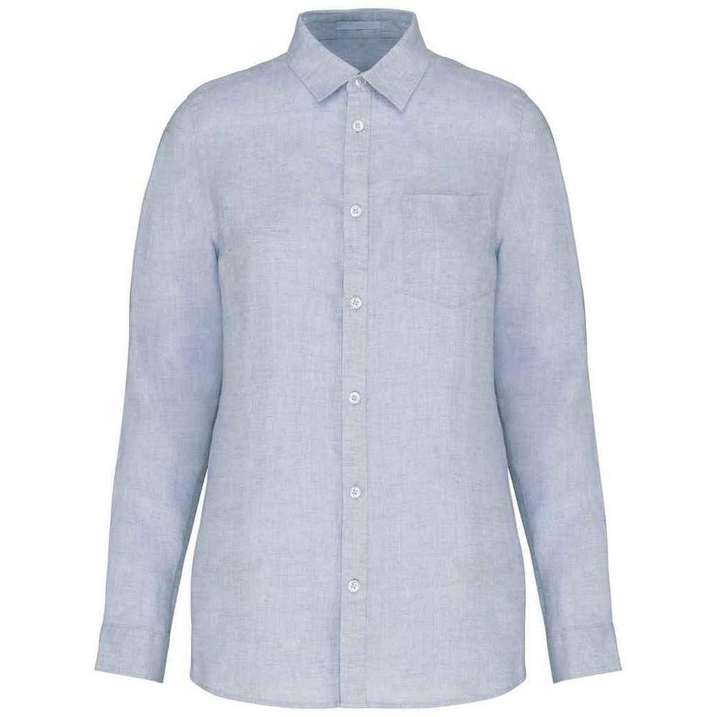 Spasso Womens/Ladies Linen Long-Sleeved Shirt