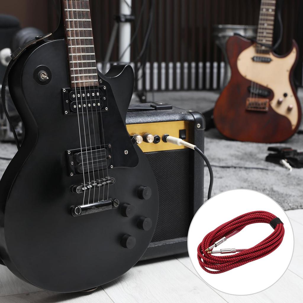 uxcell 20ft Guitar Instrument Cable, 14" to 14" Straight 6.35mm Female to Female Jack Stereo Audio Interconnect Cord Balanced Line for Guitar and