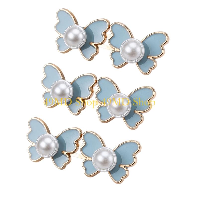 49MD 3PCS Butterfly Design Waist Adjuster Pin Waist Fitness Pin For Loose Jeans Pants синий