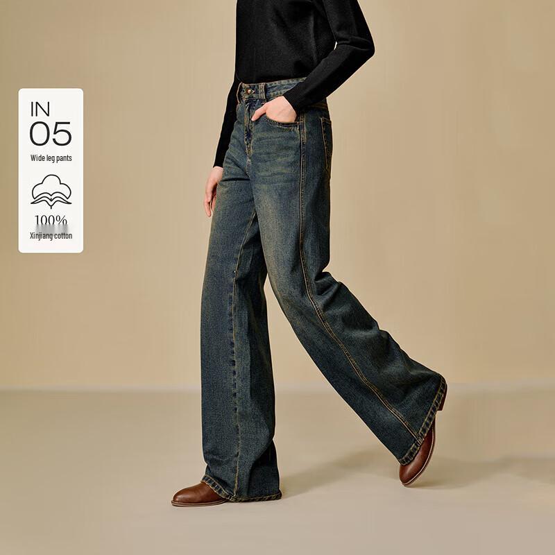 INMAN Retro High-Waist Wide-Leg Jeans 28
