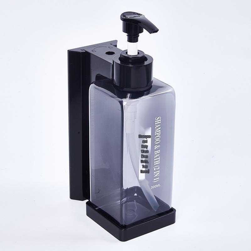 Wall-Mounted Bathroom Dispenser for Soap, Sanitizer, Shampoo, and Shower Gel - No-Drill Installation.