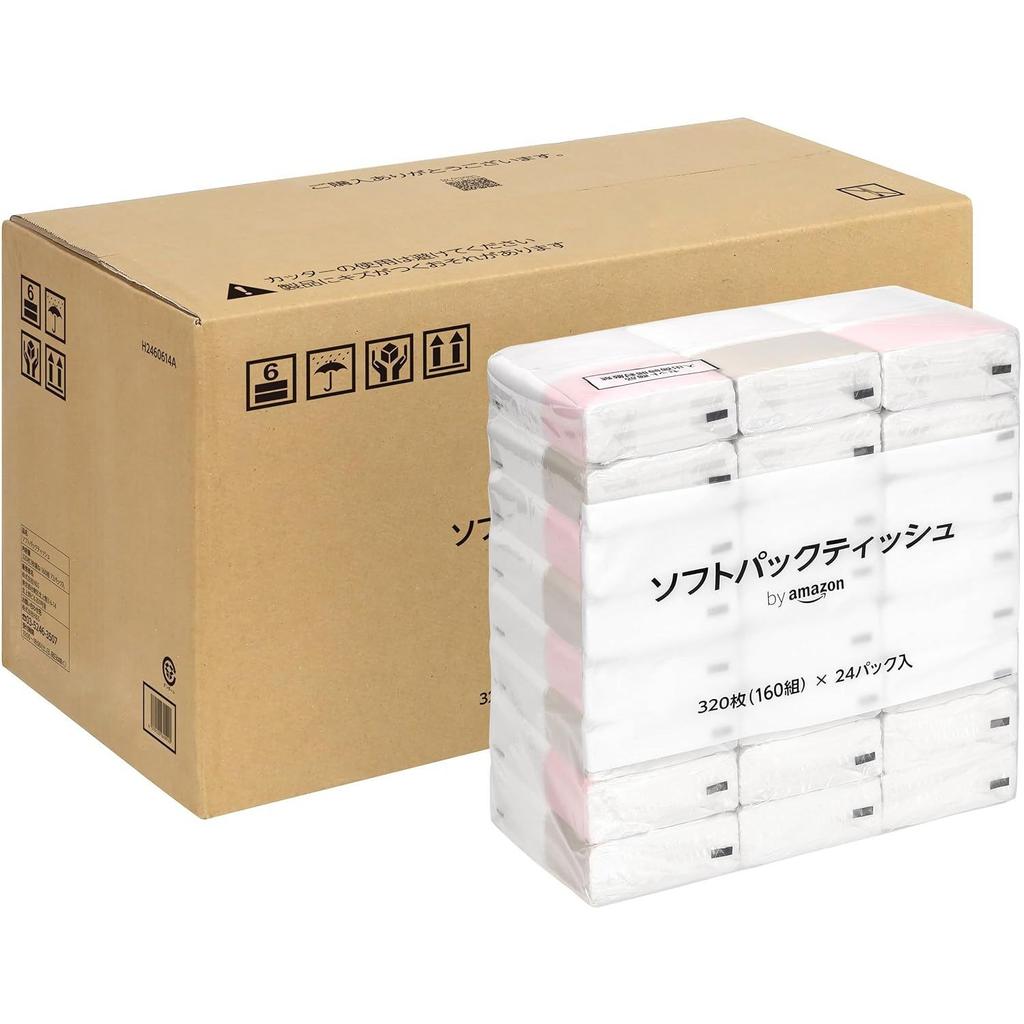 Soft Pack Tissue FSC Certified Paper (320 Sheets 2-ply 160 Sets 72 Packs) Case Item