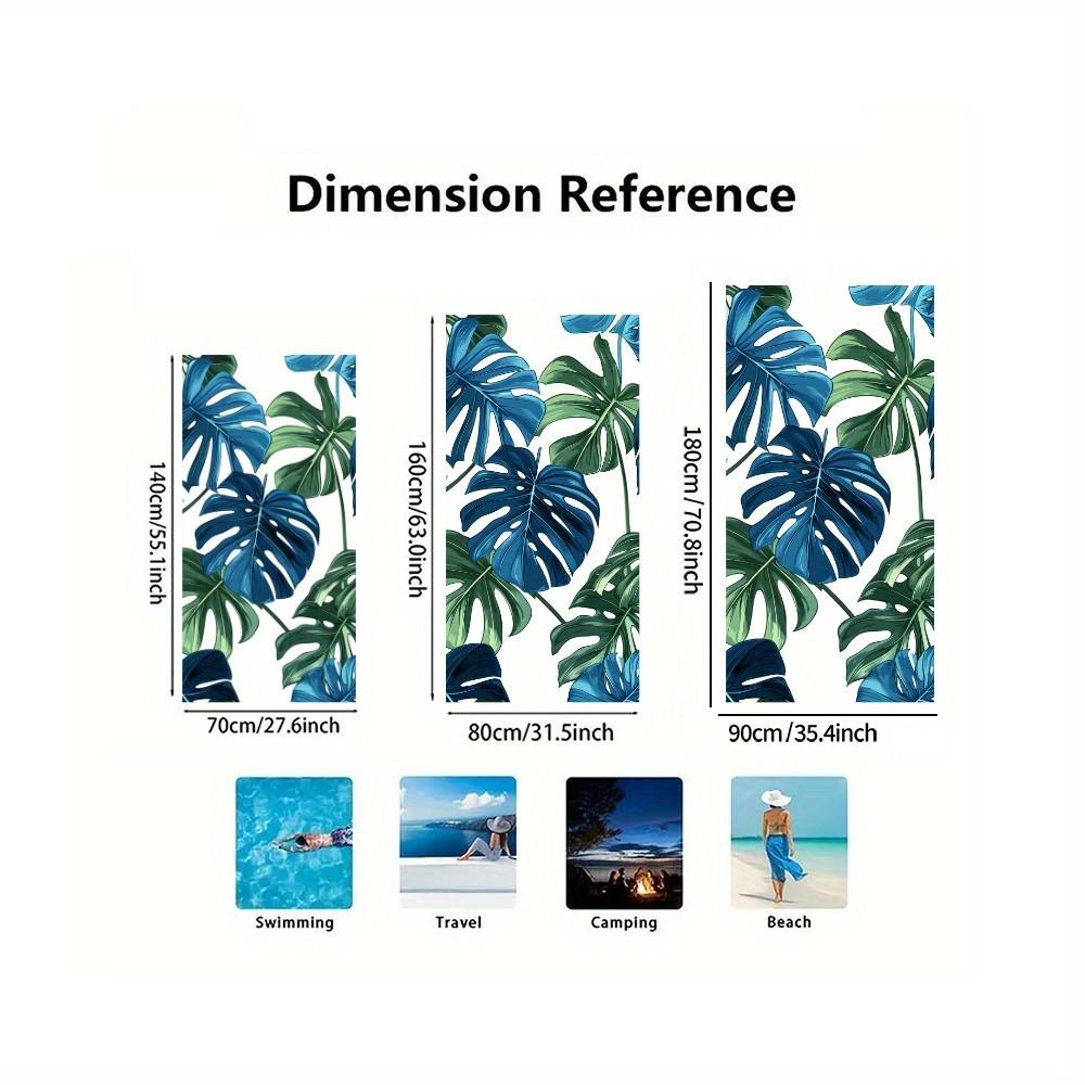 1pc Microfiber Large Microfiber Beach Towel Tropical Leaves Quick Dry Sand Free Lightweight Travel Pool Fitness Bath Swimming