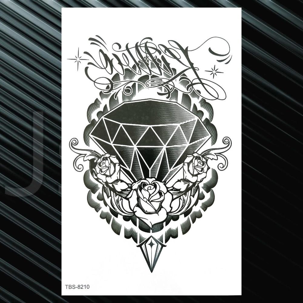 Buy Black Diamond Fake Temporary Tattoos For Women Men Gangster