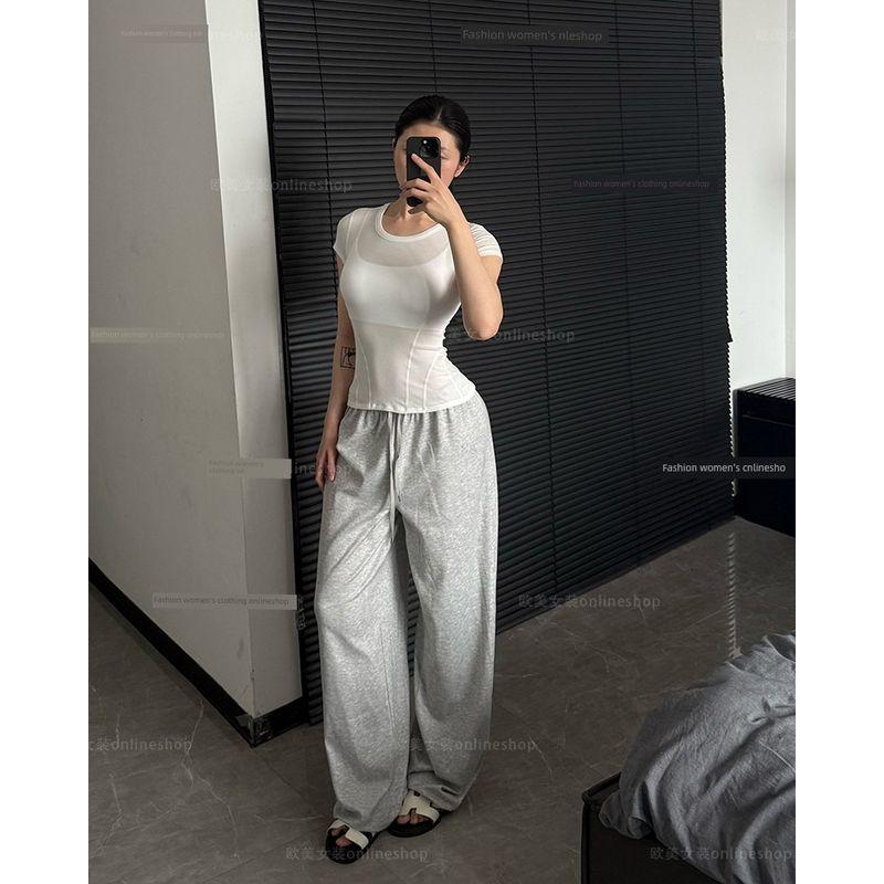 

Super Comfortable Modal Sports Short sleeve Top Slimming Breathable Lightweight Yoga Clothes Running Fitness T-shirt Outer Wear Gardenia White L