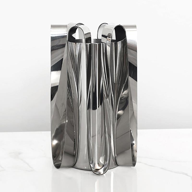 Home Decoration Vase Decoration Living Room Flower Arrangement Light Luxury Model Room Atmosphere Soft Decoration Dining Table Metal Flower Ware