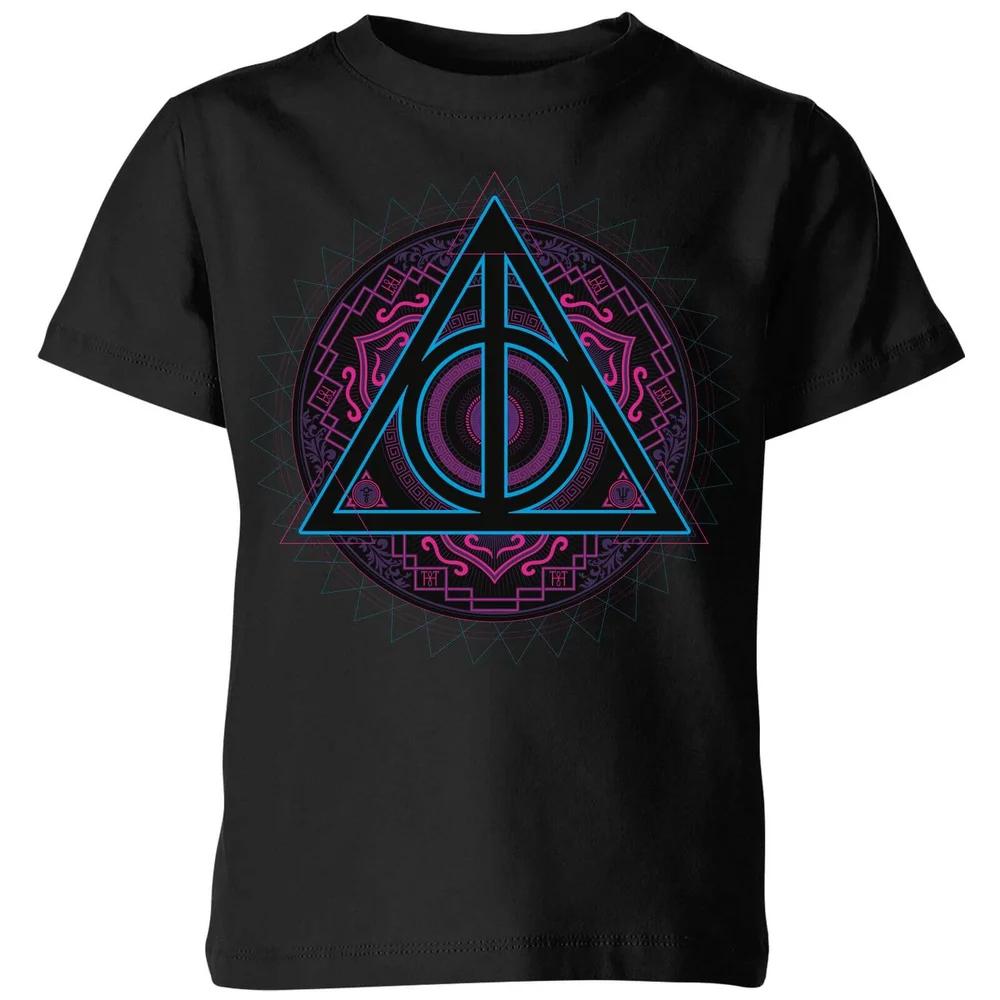 Harry Potter Deathly Hallows Neon Kids T-Shirt - Black - 3-4 Years 160