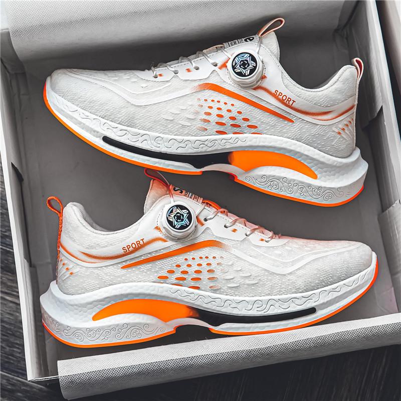 

Men s shoes summer fly-woven mesh breathable mesh shoes youth sports leisure running rotating button dad shoes 39