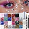 24 Grids Colorful Nail Rhinestones  3D Glitter Nail Art Luxurious Nail Decorations for Nail Art & Face Stickers DIY