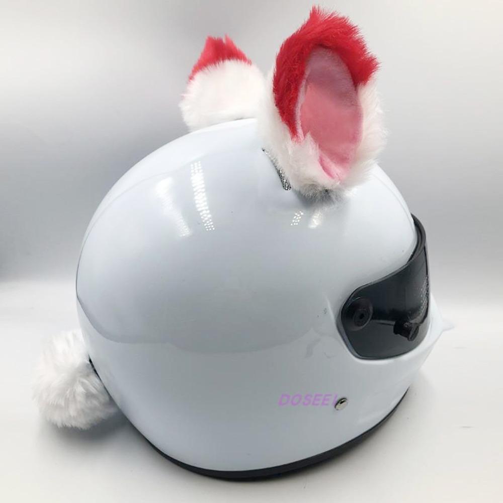 Cute Self-adhesive Motorcycle Helmet Decor Cosplay Soft Plush Cat Ears Smooth Personality Off Road Helmet Ornament