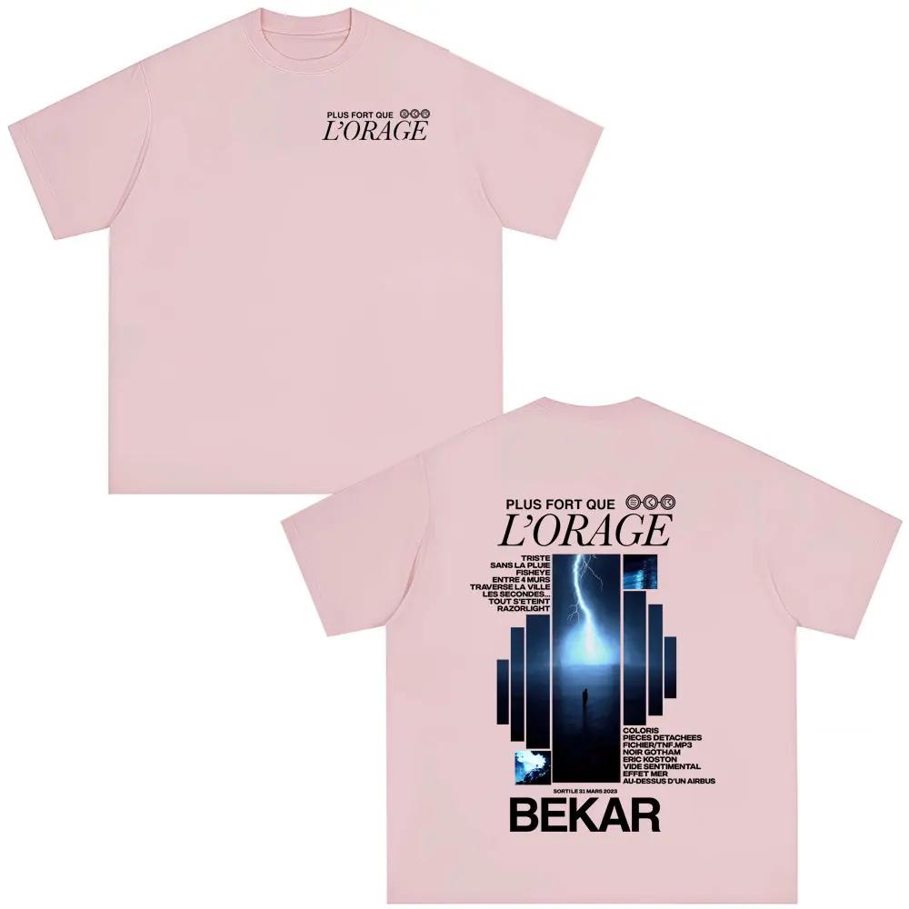 Rapper Bekar Plus Fort Que Lorage Album Grafische T-shirts Mannen Vrouwen Hip Hop Mode Popmuziek T-shirts Heren Casual Streetwear