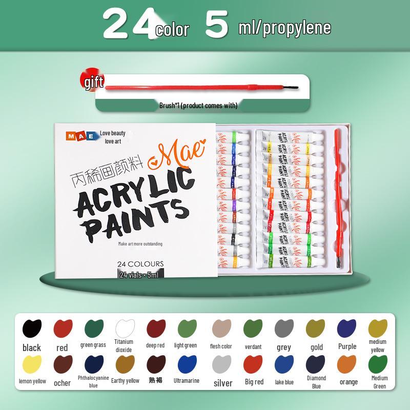 Waterproof Acrylic Paint Set - Fade-Resistant and Washable for Kids' Graffiti and Textile Art