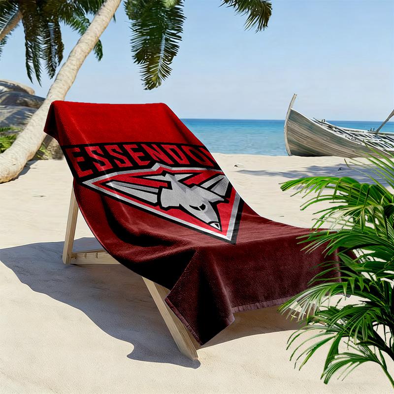 Essendon Football Club Print Beach Towel, Large Soft Quick Dry Towel for Beach Camping Swimming