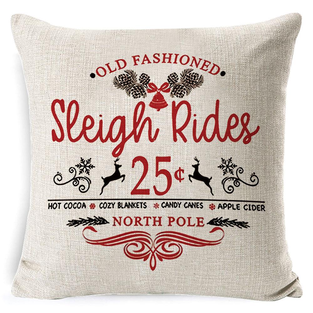 

Christmas Pillowcase Linen Super Soft Peach Skin Print New Home Supplies Cushion Pillowcase 45 * 45 pillowcase