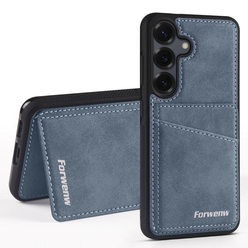 Luxury Back Leather Card Slots Stand Cover Case For Samsung S26 Ultra S25 Edge S24 S23 S22 Plus S21 FE A15 A16 A17 A34 A35 A36 A37 A54 A55 A56 A57 5G