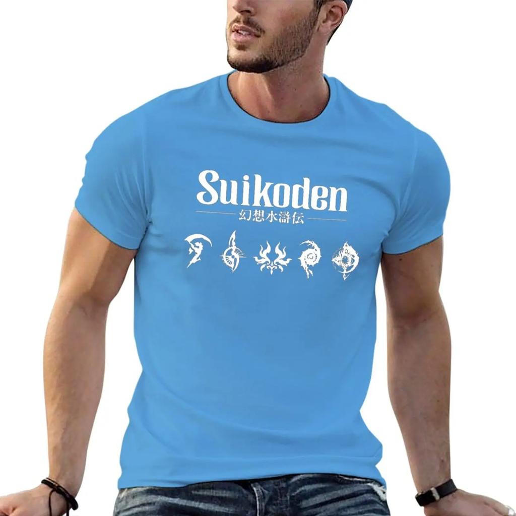 Suikoden mit Runen T-Shirt Kurzarm-T-Shirt schnelltrocknendes T-Shirt Ästhetische Kleidung T-Shirts Männer